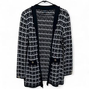 Karen Millen Black and White Cardigan. Size: Medium